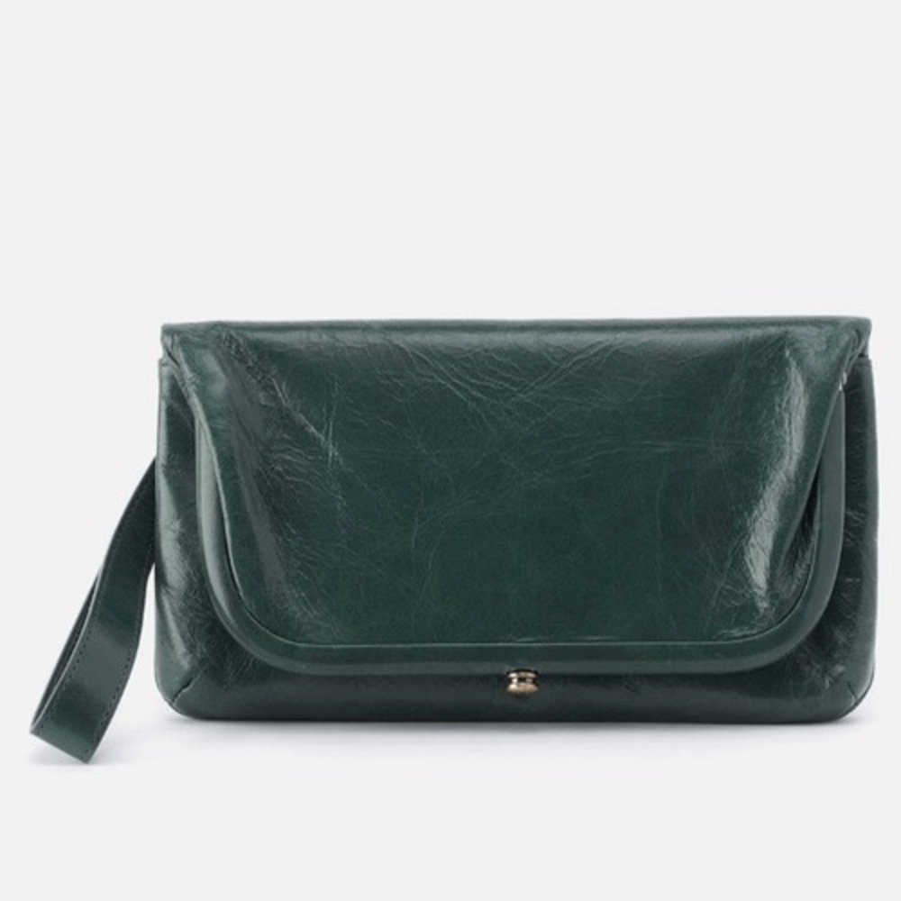 HOBO LAUREN CLUTCH LEATHER WRISTLET WALLET Sage Henna Luxury Leather, NWT - Picture 11 of 15